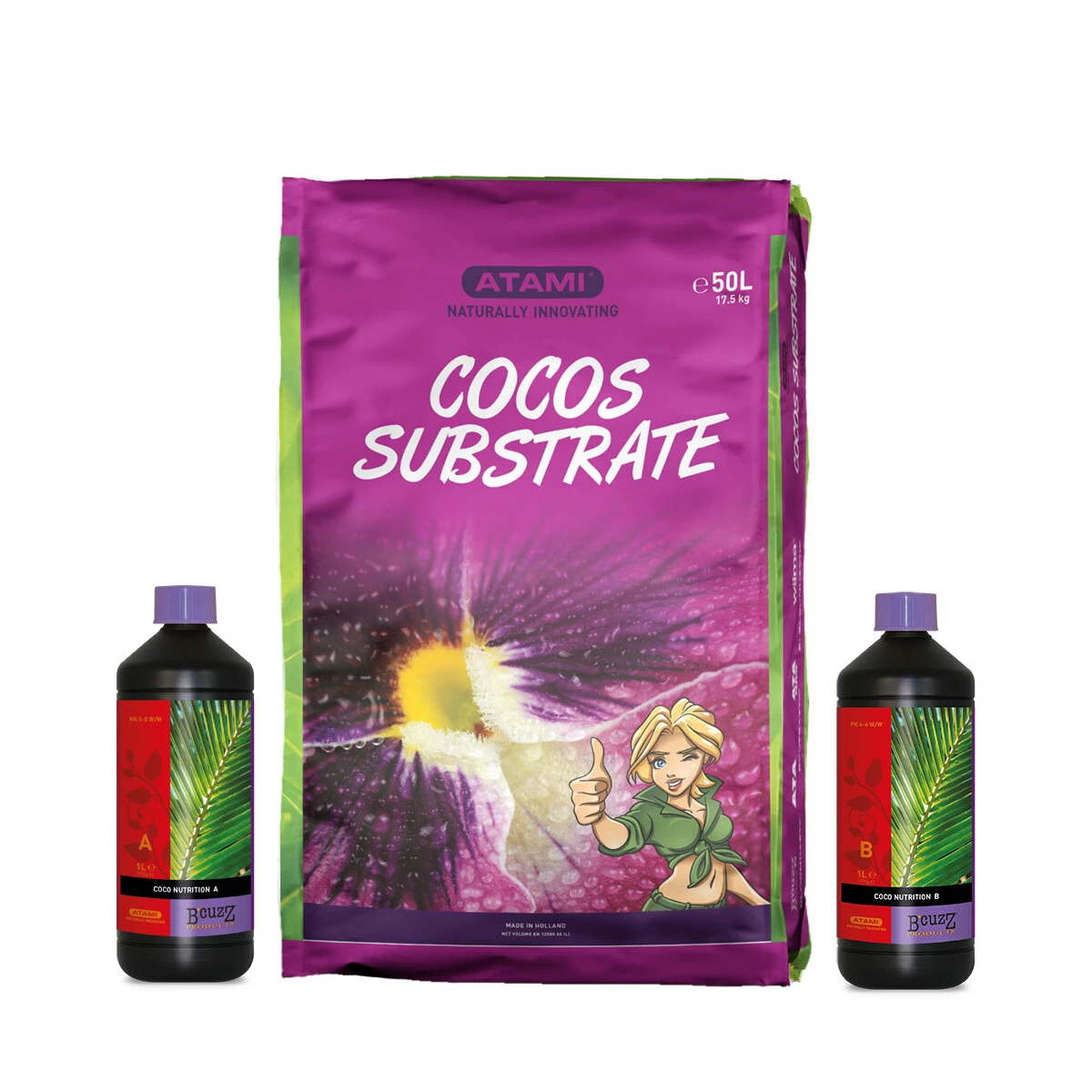 Atami Cocos Substrat 50 L Kokossubstrat + Cocos A & B Dünger Je 1 Liter Im Set 1 Atami Cocos Substrat 50 L Kokossubstrat + Cocos A & B Dünger Je 1 Liter Im Set