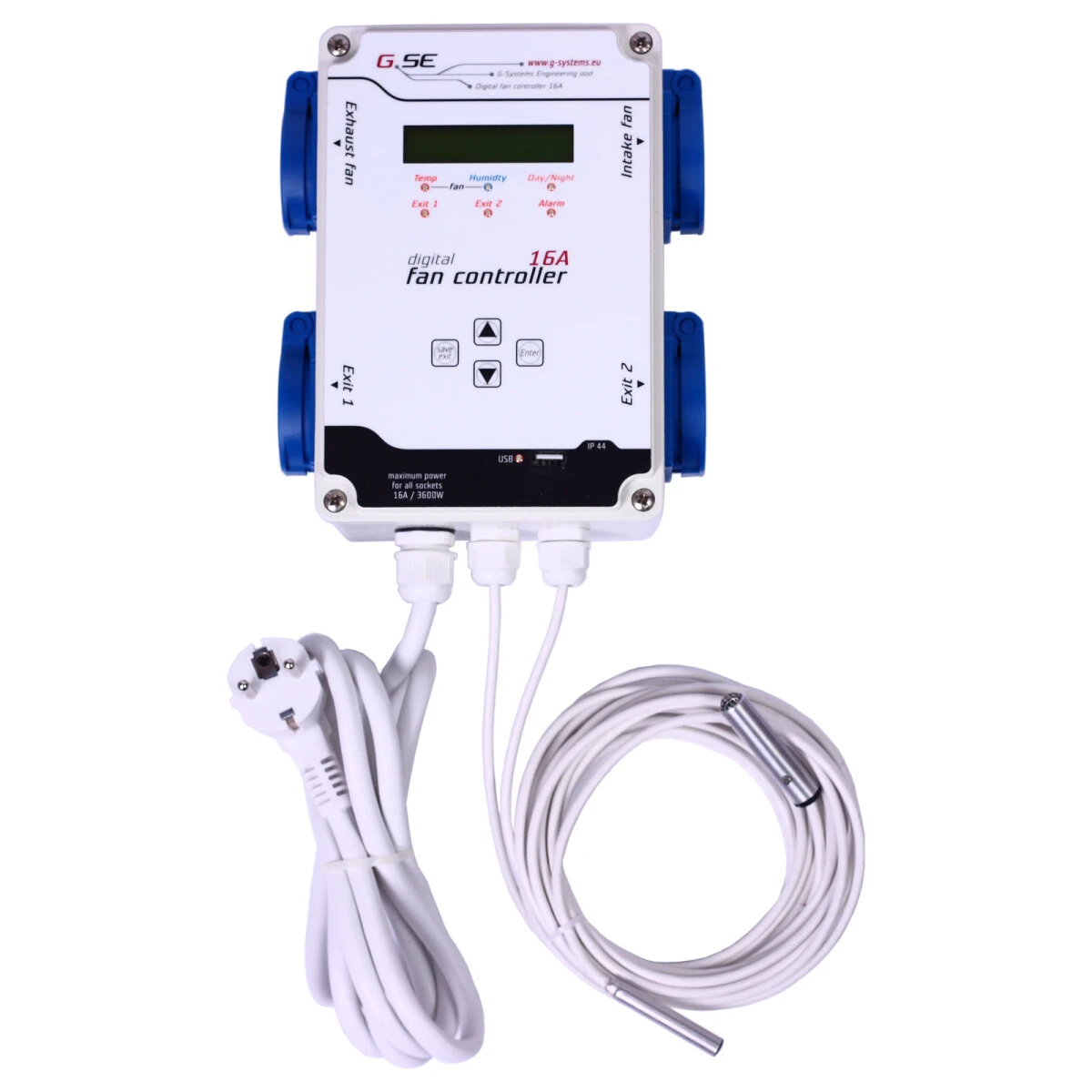GSE 16A Lüftungsregler (2fan 2switch) 1 GSE 16A Lüftungsregler (2fan 2switch)
